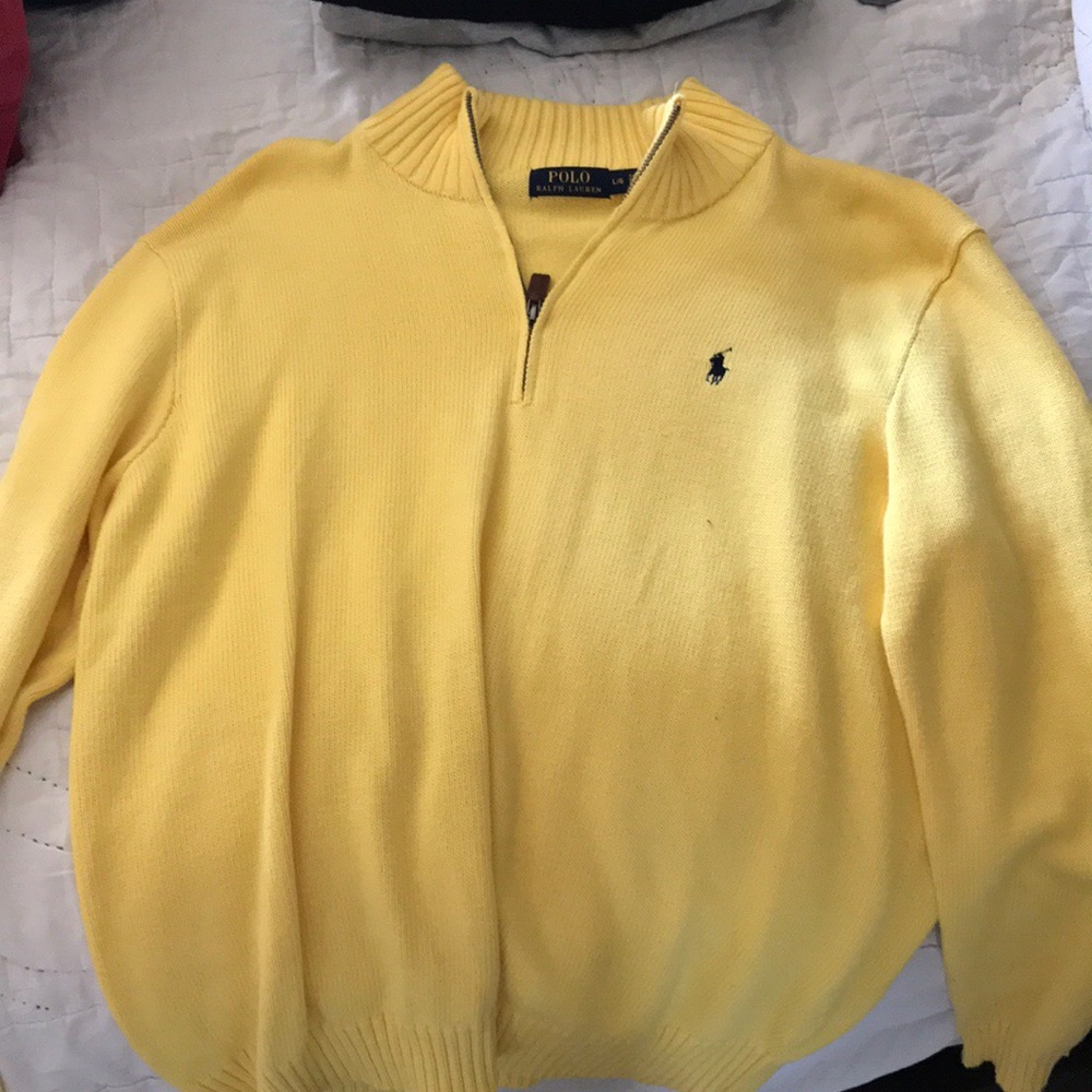 Yellow Polo quarter zip